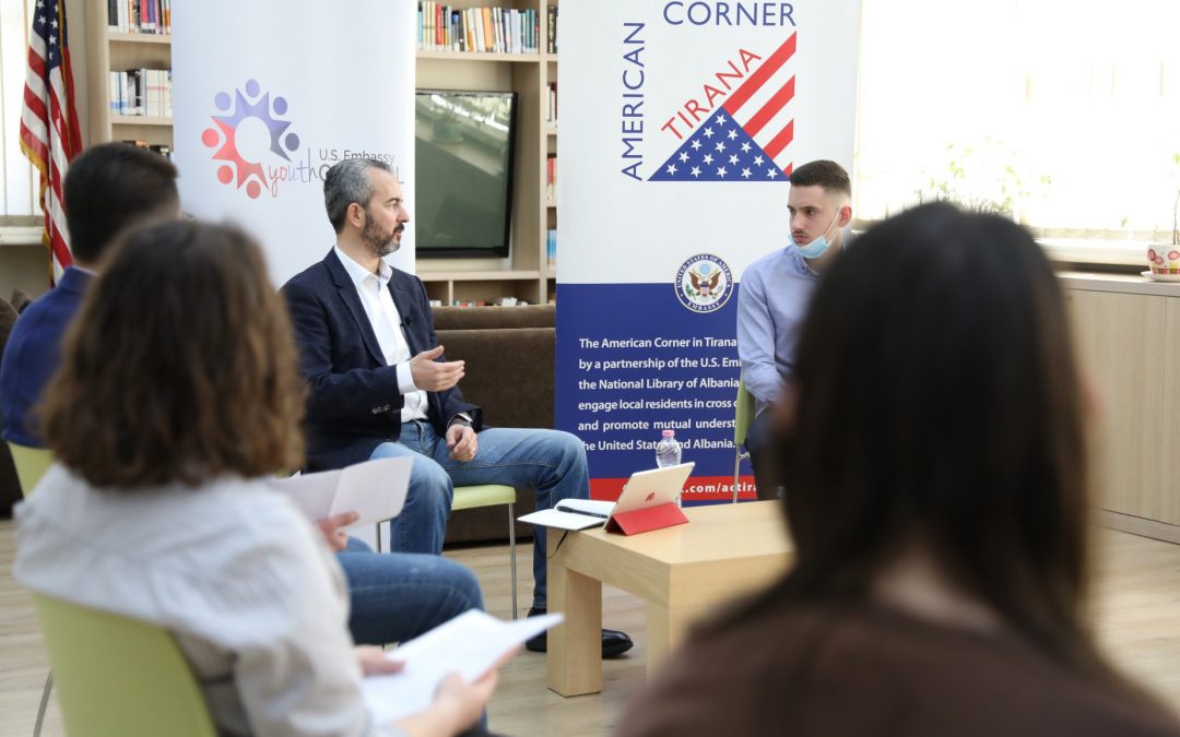 Commissioner Celibashi conversation with the U.S Embassy Youth Council Albania.