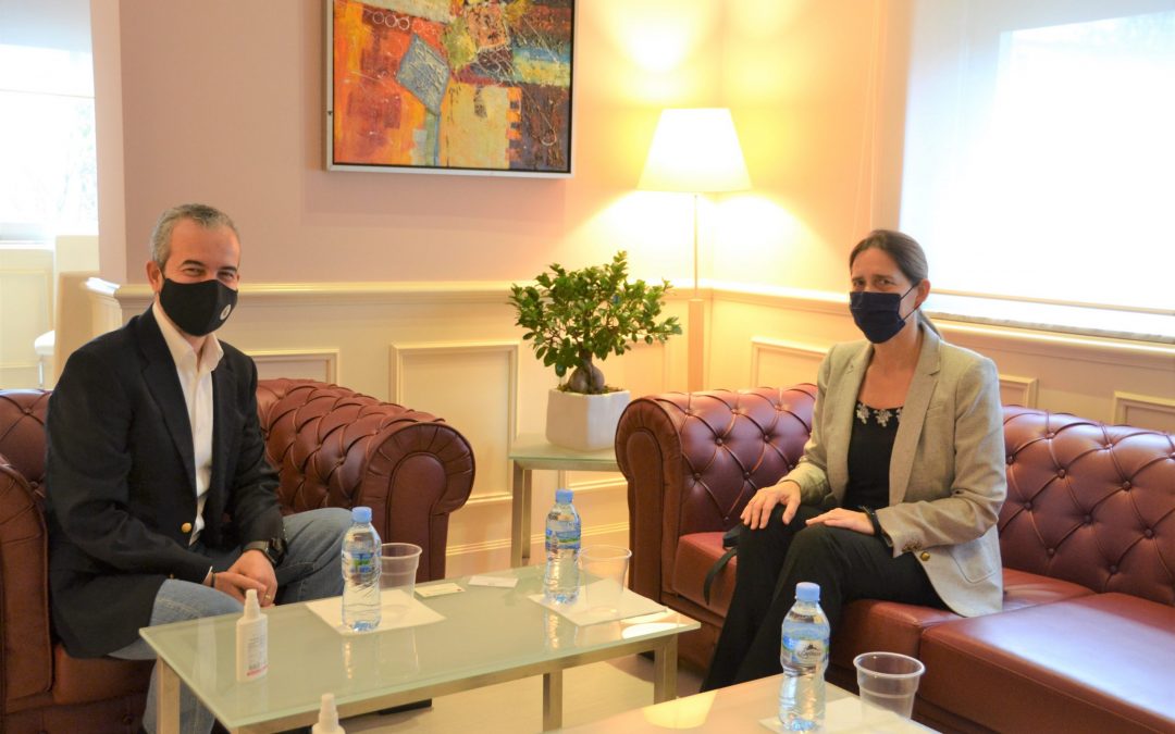 Commissioner Celibashi meeting with Ambassador of  Greece, Mrs. Sophia Philippidou.